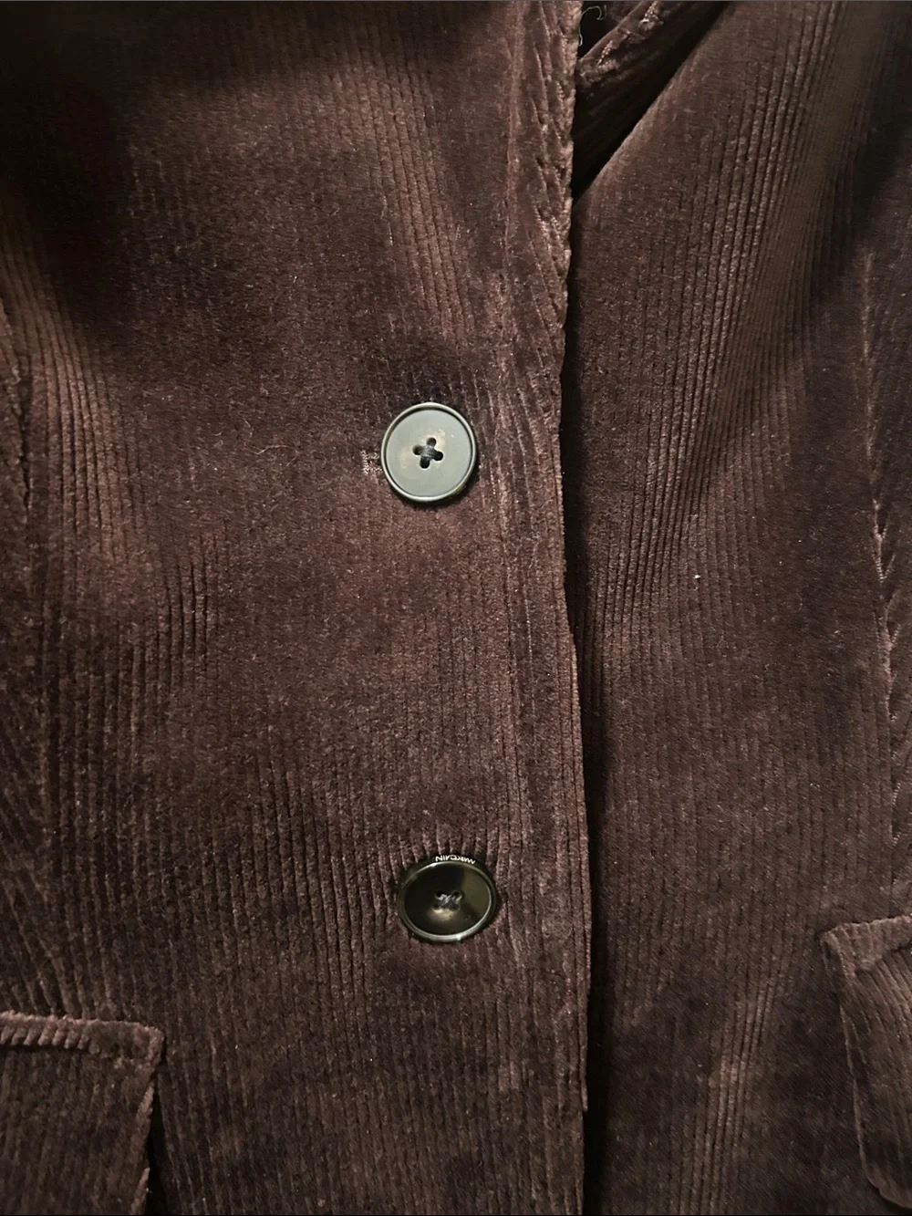 Marc Cain Chocolate Brown Corduroy Blazer Jacket - Size N4/ US 8-10 (Luxury) - Picture 4 of 9